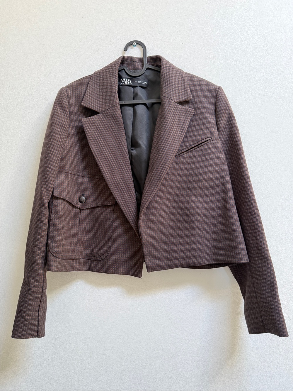Zara Women's Brown Cropped Blazer Jacket